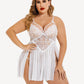 Plus Size V Neck Mesh Side Slit Babydolls