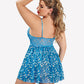 Plus Size Heart Lace Side Slit Nightdress