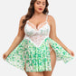 Plus Size V Neck Mesh Side Slit Babydolls