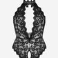 Plus Size Lace Halter Teddy