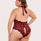 Plus Size Lace Halter Teddy