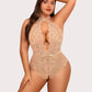 Plus Size Lace Halter Teddy
