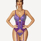 Faux Leather Corset With Garter Belt