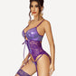 Faux Leather Corset With Garter Belt