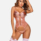 Faux Leather Corset With Garter Belt