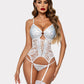 Faux Leather Corset With Garter Belt