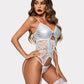 Faux Leather Corset With Garter Belt
