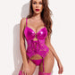 Faux Leather Corset With Garter Belt