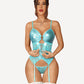 Faux Leather Corset With Garter Belt