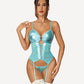 Faux Leather Corset With Garter Belt