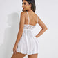 V Neck Strap Mesh Side Slit Nighty