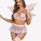 3 Piece Lace Floral Push Up Lingerie Set