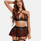 3 Piece Lace Floral Push Up Lingerie Set
