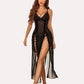 Lace Mesh Side Split Nightgowns