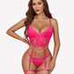 4 Piece Garter Floral Lace Bra and Panty Sets