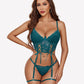 4 Piece Garter Floral Lace Bra and Panty Sets