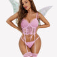 4 Piece Garter Floral Lace Bra and Panty Sets