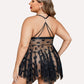 Plus Size Lace Front Slit Nightdress