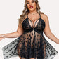 Plus Size Lace Front Slit Nightdress