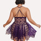Plus Size Lace Front Slit Nightdress