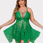 Plus Size Lace Front Slit Nightdress