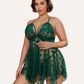 Plus Size Lace Front Slit Nightdress