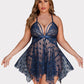 Plus Size Lace Front Slit Nightdress