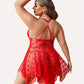 Plus Size Lace Front Slit Nightdress