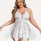 Plus Size Lace Front Slit Nightdress