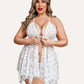 Plus Size Lace Front Slit Nightdress