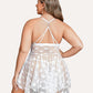 Plus Size Lace Front Slit Nightdress