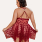 Plus Size Lace Front Slit Nightdress
