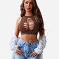 Fishnet Top Cut Out Crop Tank Top