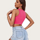 Fishnet Top Cut Out Crop Tank Top