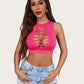 Fishnet Top Cut Out Crop Tank Top