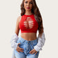 Fishnet Top Cut Out Crop Tank Top