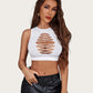 Fishnet Top Cut Out Crop Tank Top