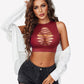Fishnet Top Cut Out Crop Tank Top
