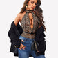 Halter Lace Bodysuit V Neck Teddy
