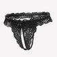 Lace Low Waist Thongs with Pearls Ball