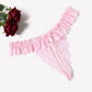 Lace Low Waist Thongs with Pearls Ball