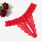 Lace Low Waist Thongs with Pearls Ball
