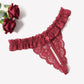 Lace Low Waist Thongs with Pearls Ball