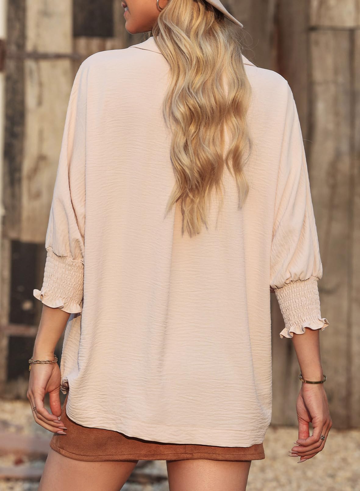 Limited time sale 🔥Womens Casual 3/4 Sleeve V Neck Loose Fit Basic Tees (BUY 3 FREE SHIPPING)