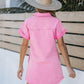 Limited time sale🔥Women's Button Down Frayed Hem Denim Shirt Dresses
