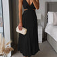 V Neck Cut Out Waist Sleeveless Pleated Maxi Dress(7 Colors Available!)