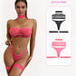4 Piece Sheer Mesh Bra and Thong Set