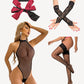 Hollow Sheer Mesh Halter Bodysuit