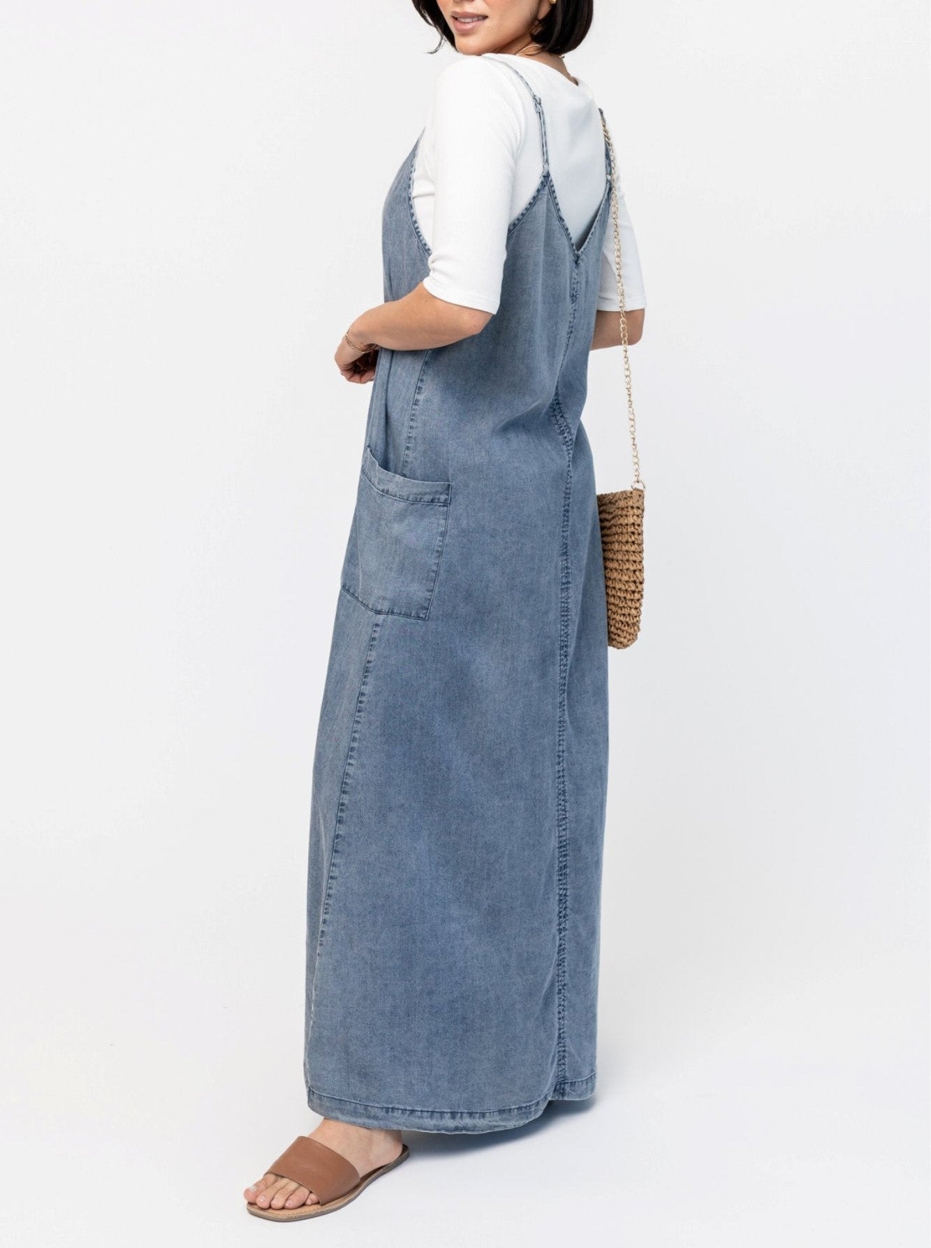 Women's Denim Maxi Jumper Dress (Buy 2 Free Shipping)