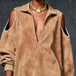 Camel Faux Suede Cold-Shoulder Mini Dress